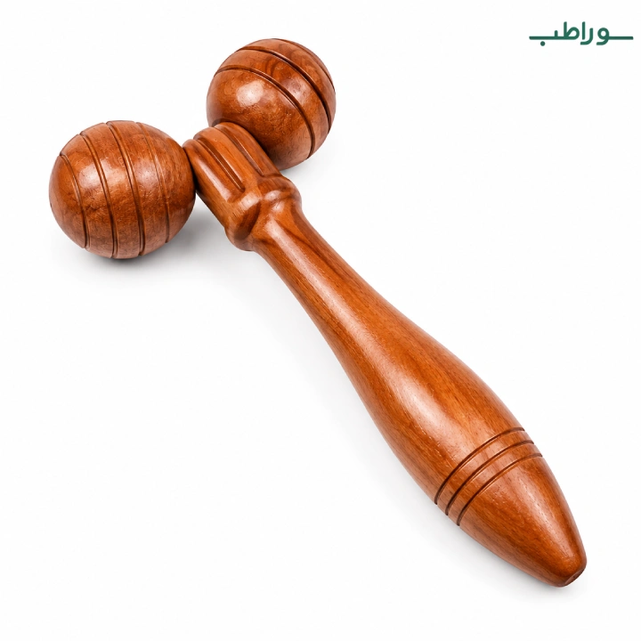 رول چوبی ماساژ صورت و بدن | ماساژور چوبی دستی ارگونومیک