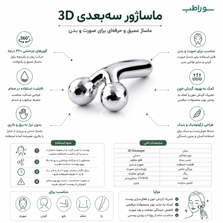 ماساژور سه‌بعدی 3D Massager صورت و بدن