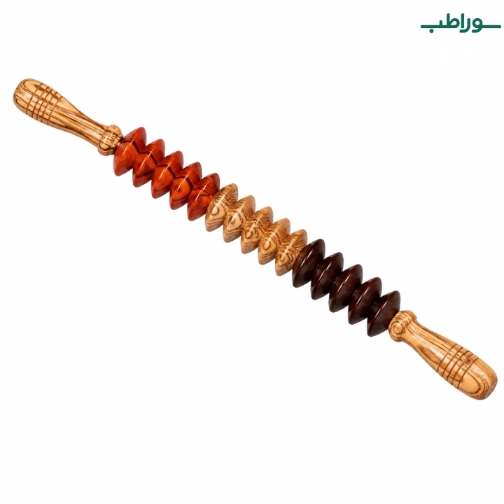 وردنه چوبی ماساژ ۱۵ غلطکی