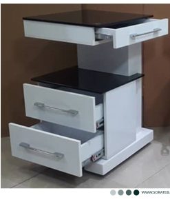 ترالی زیبایی پزشکی سه کشو دو طبقه کد 520