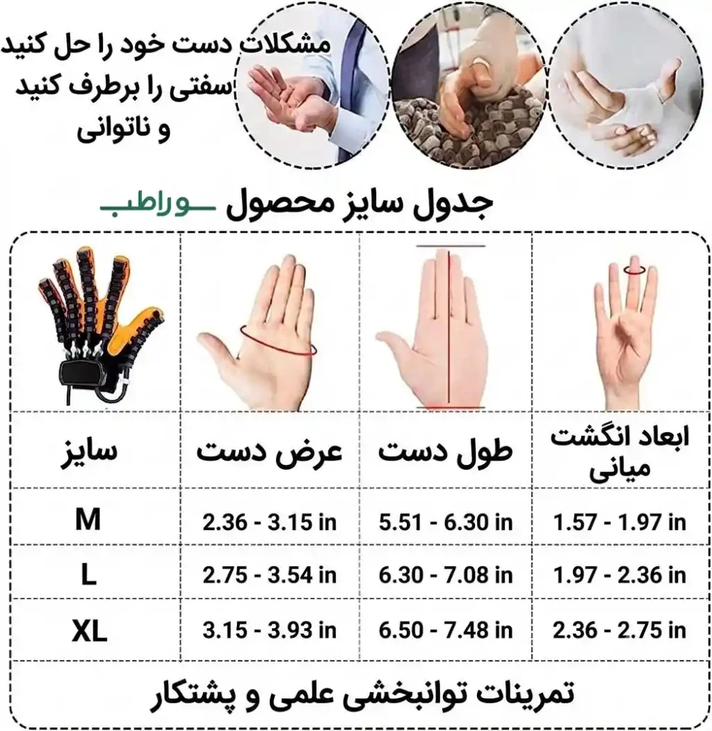 سایز دستکش رباتیک
