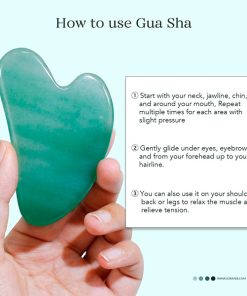 ماساژور صورت سنگ اصلی جید رولر + سنگ گواشا Relax