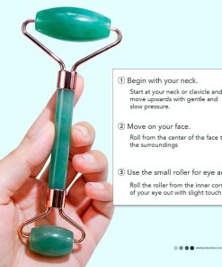 ماساژور صورت سنگ اصلی جید رولر + سنگ گواشا Relax