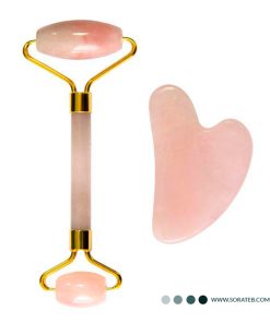 ماساژور صورت سنگ اصلی جید رولر + سنگ گواشا Relax