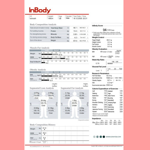 بادی آنالیزور 8 الکترود 25 برنامه