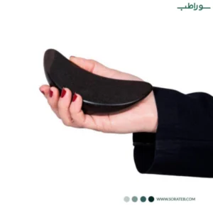 سنگ ماساژ هلالی شکل بازالتی مخصوص ماساژ ران و ساق پا 180 گرمی