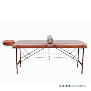 تخت ماساژ تاشو حرفه‌ای پایه استیل کوره‌ای – 70×205 سانتی‌متر