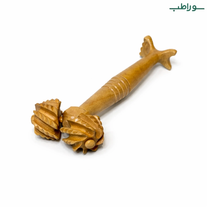 رول چوبی ماساژ صورت و بدن چرخ دنده ای