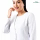 روپوش پزشکی زنانه سفید آستین بلند جیب‌دار
