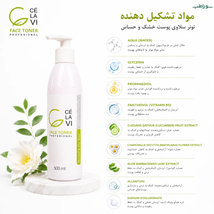 تونر سلاوی پوست خشک و حساس 500 میل