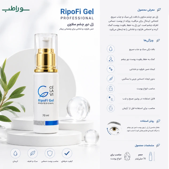 ژل دور چشم سلاوی 70 میل | آبرسان و مراقبت روزانه پوست اطراف چشم