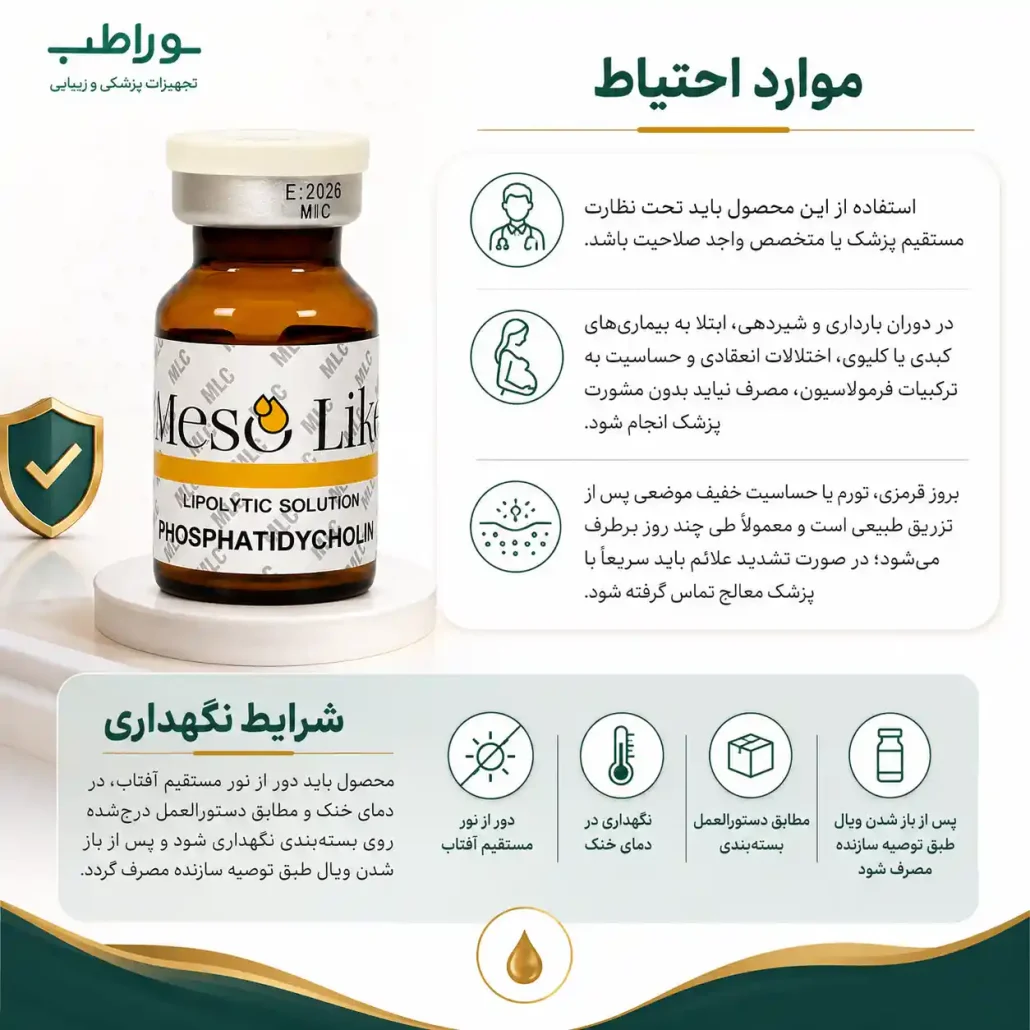 موارد احتیاط کوکتل فسفات مزولایک