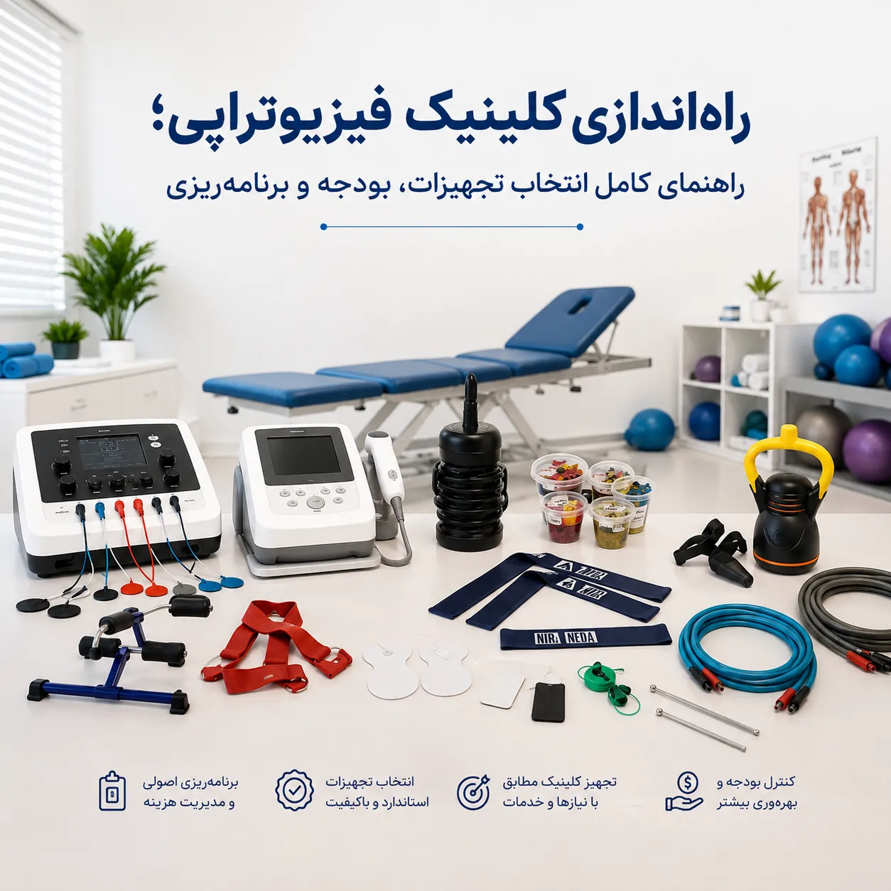 راه‌اندازی کلینیک فیزیوتراپی؛ راهنمای کامل انتخاب تجهیزات، بودجه و برنامه‌ریزی