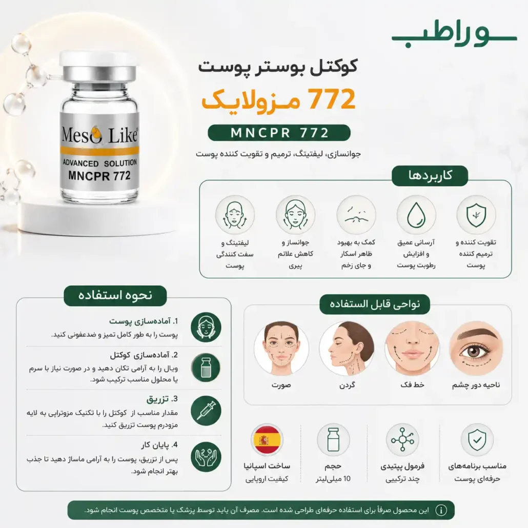 کاربردهای کوکتل بوستر پوست 772 مزولایک